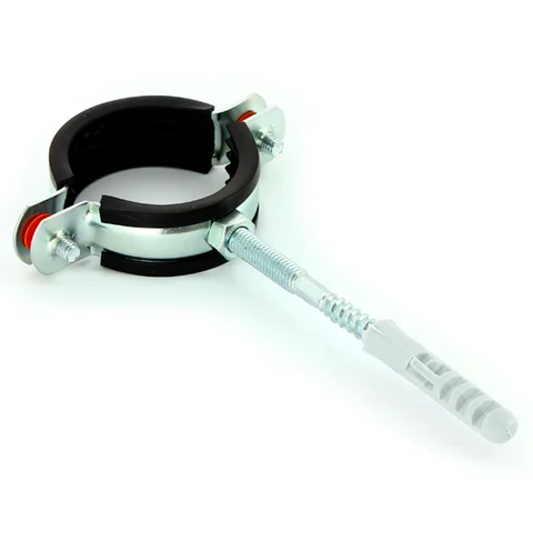 Хомут Uni-Fitt 2 1/2" (75-80 мм) с резиновым уплотнителем, шпилькой и дюбелем