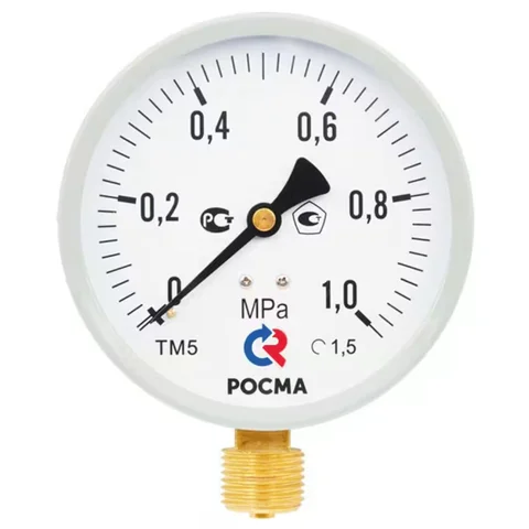 Манометр Росма ТМ-510Р.00 М2 (0-1,6 МПа) G1/2" 1.5 (снизу) корпус 100 мм 00000006818