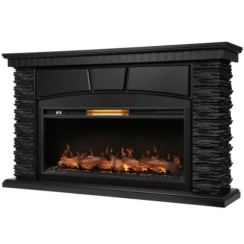 Каминокомплект: Очаг Royal Thermo Aurora RTFP/P-AR40LS, портал Porto 42/40/36 камень чер. шп. венге