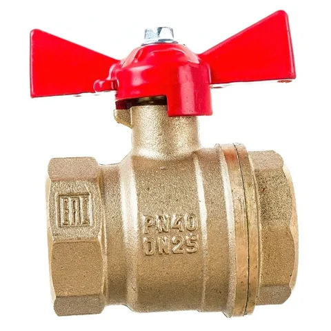 Кран шаровой VALFEX для воды 1" ВР/ВР ручка-бабочка, латунный 11Б27фт1М (48/12)