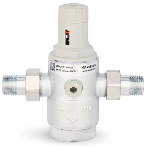 Редуктор давления VARMEGA 1/2", PN25, мембранный, с разъемными соединениями, VM12901
