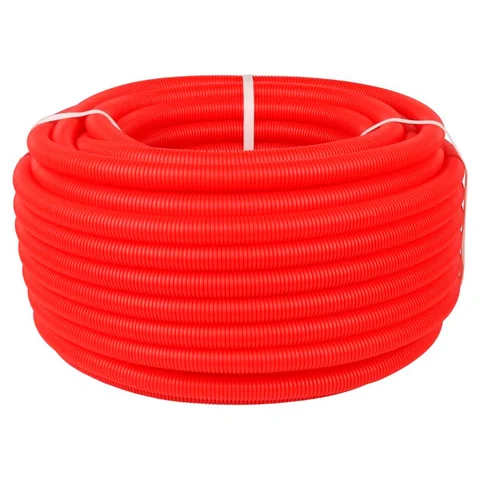 Труба гофрированная CorrugatedPipe 28mm 50м, красная, VALFEX