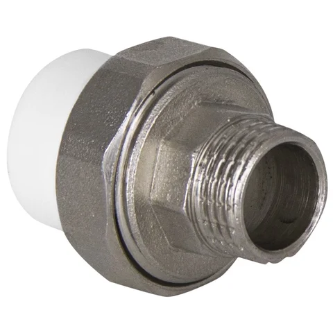 Муфта TEBO бел. PP-R комбин. разъемная (Американка) 20х3/4" НР O-ring (20/200), арт. 015022103
