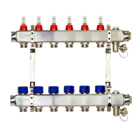 Комплект коллекторов РИДАН SSM-6RF set с расход.,кроншт.,руч. воздух.,слив.кран. и торц.заглуш.