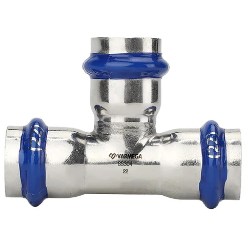 Тройник VARMEGA раструбный Inox Press 35x35x35