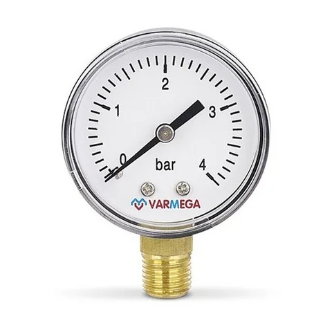 Манометр VARMEGA радиальный 50 мм, 4 бар, 1/4", VMMT10-500402