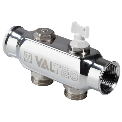 Коллектор VALTEC VTc.505.SS.060504 из нерж. стали с м-о расст. вых. 50 мм 1"х3/4" 4 вых. евроконус