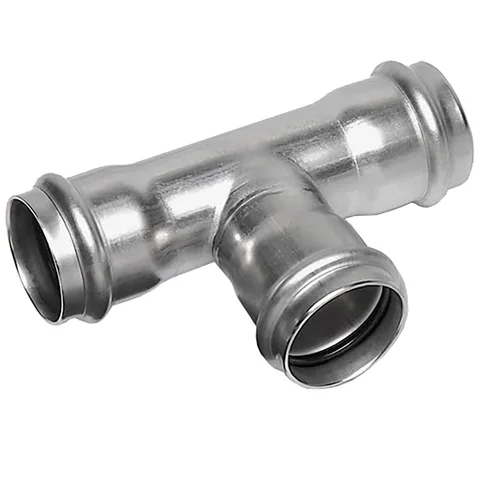 Тройник-пресс для нержавеющих труб Sanha NiroPress 316L ВПр, 108x88,9x108