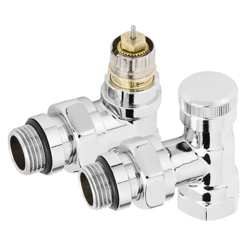 Набор термостатический для радиатора угловой ROYAL THERMO Design 1/2" Click (Хром)