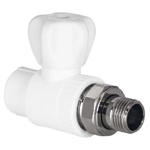 Кран шаровой TEBO бел. PP-R для радиатора 20х1/2" прямой (10/60), арт. 030060201