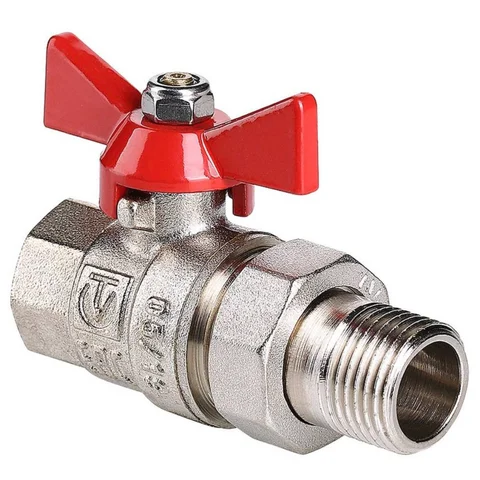 Кран шар. Valtec VT.227.N.05 BASE ВН 3/4" с американкой бабочка