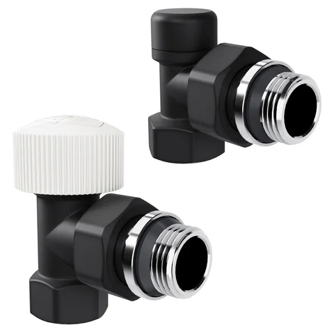 Набор термостатический угловой Royal Thermo Design 1/2"М30х1,5 (Черный)