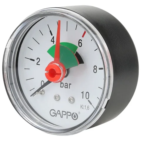 Манометр Gappo аксиальный с указателем предела 1/4" x 6 бар