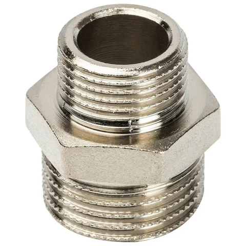 Ниппель НН переходной никелированный 1/2X3/8 SFT-0004-001238 STOUT