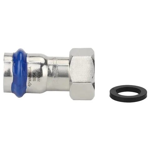 Муфта VARMEGA раструбная Inox Press с накидной гайкой 22x3/4"